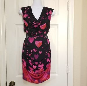 Bebe Cowl Neck Cutout Back Dress